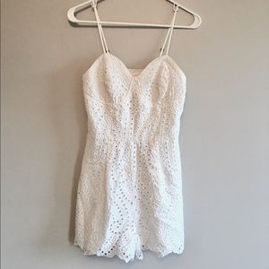White Eyelet Romper Size M